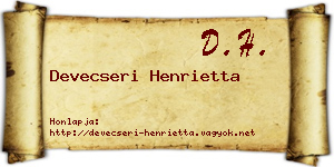 Devecseri Henrietta névjegykártya