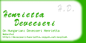 henrietta devecseri business card